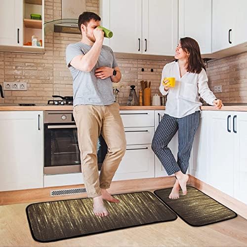 Exnundod Gold Bright Bling Kitchen Rug Mats
