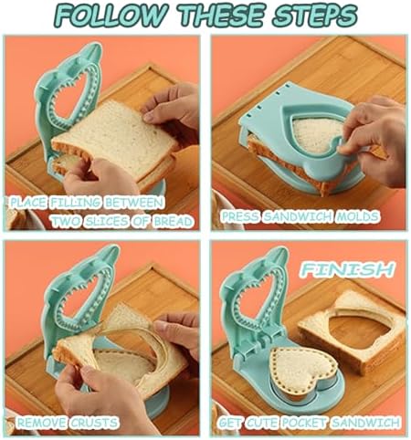 Heart-shaped Sandwich Cutter and Sealer with Crustless Design