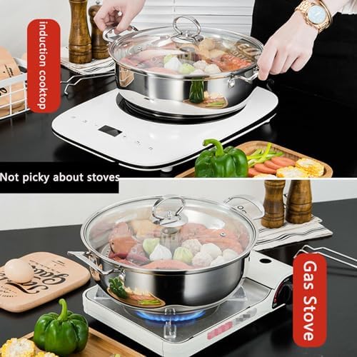 SVRITE Stainless Steel Seafood Steamer Pot - 34CM for Cooking Steaming
