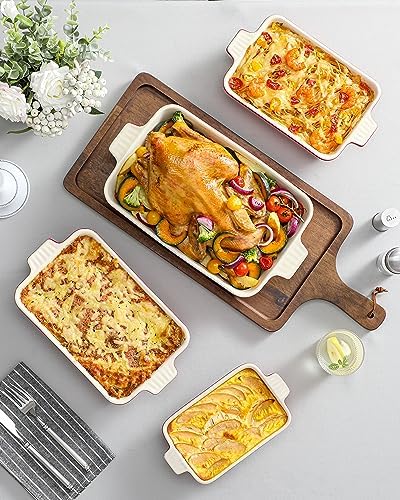 MALACASA Porcelain Bakeware Set of 4 Red 1