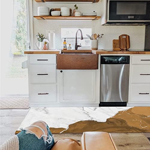 2-Piece Marble Kitchen Rugs Set for Anti-Fatigue Use