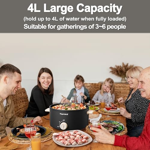 TopWit Dual-Power Electric Hot Pot for Large Gatherings