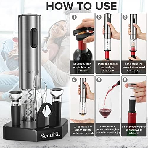 Secura Electric Wine Opener Set 5 in 1 1
