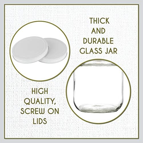 6-Pack Mason Jars for Fermenting Pickling and Storing BPA-Free