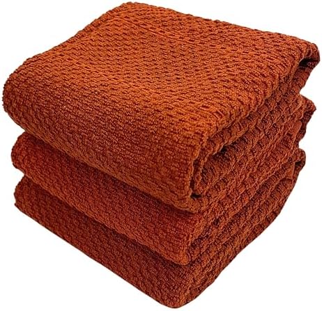 Maroon Rust Cinnamon Kitchen Hand Dish Towels