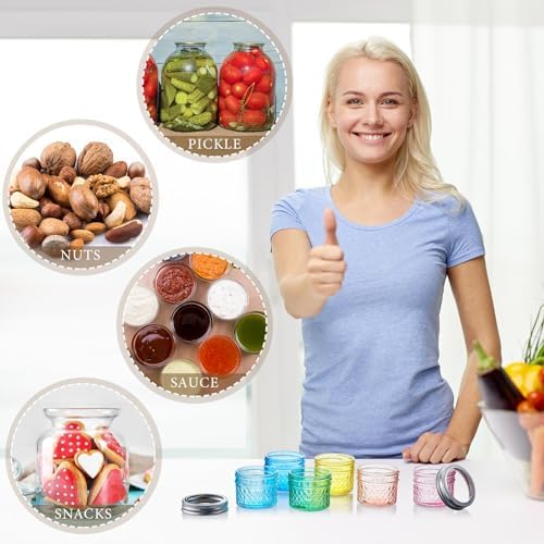 12PCS Multicolor Mason Jars for Cooking Crafting