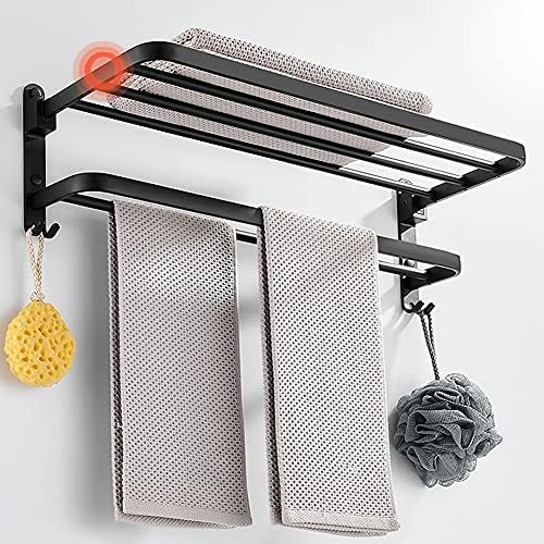 Matte Black Aluminum Towel Rack Wall Mount