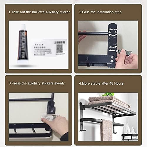 Matte Black Aluminum Towel Rack Wall Mount