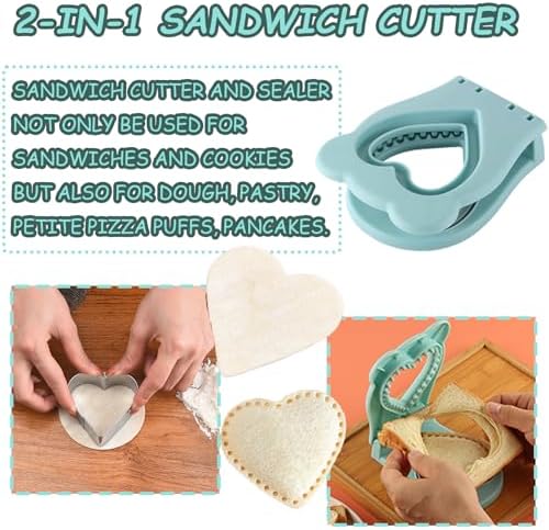 Heart-shaped Sandwich Cutter and Sealer with Crustless Design