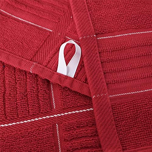 Glynniss Red Kitchen Towels and Dishcloths Set of 8