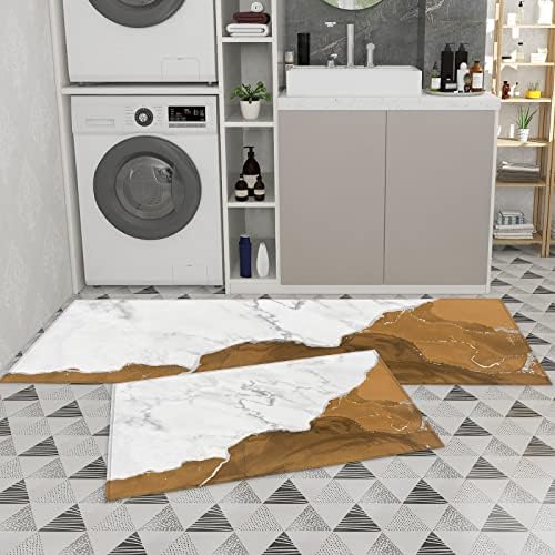 2-Piece Marble Kitchen Rugs Set for Anti-Fatigue Use