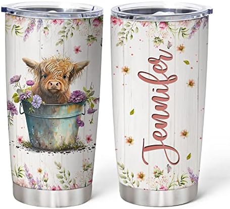 Personalized Stainless Steel Tumbler for Coffee Drinkers Up to 20 oz