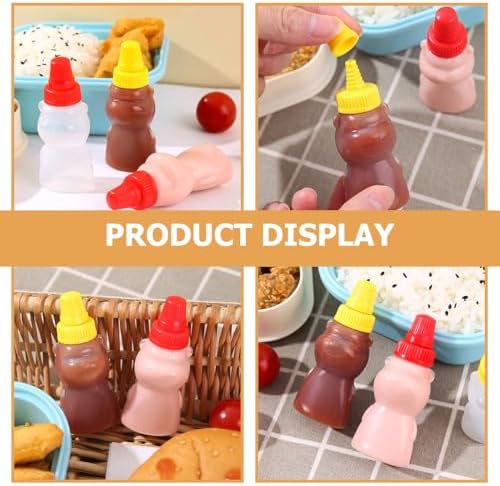 Luxshiny 12Pcs Mini Bear Shape Condiment Bottles 1