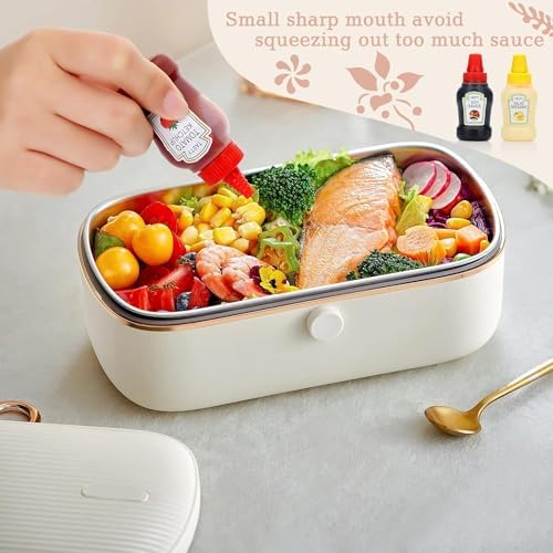 CARONIN 4PCS Mini Condiment Squeeze Bottles