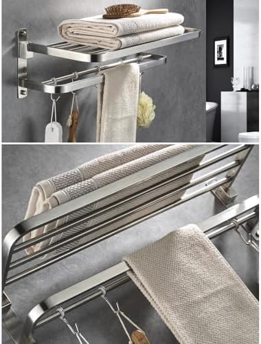 50cm Space-Saving Towel Rack for Bathroom or Closet Use