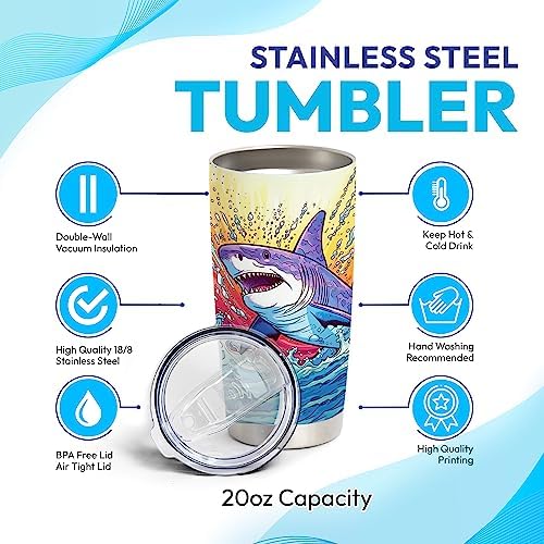 Hyturtle Shark Lover Gift Tumbler for Women