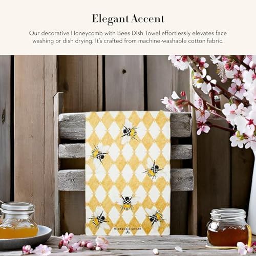 Mackenzie-Childs Honeycomb Cotton Dish Towel with Bees