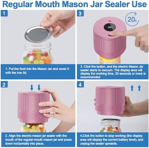 Electric Mason Jar Vacuum Sealer Kit Extend Storage Time