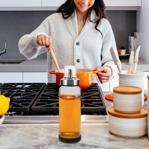 HemotonCondiment Oil Bottle Stainless Steel Squeeze Bottle for BBQ Kitchen Home Picnic