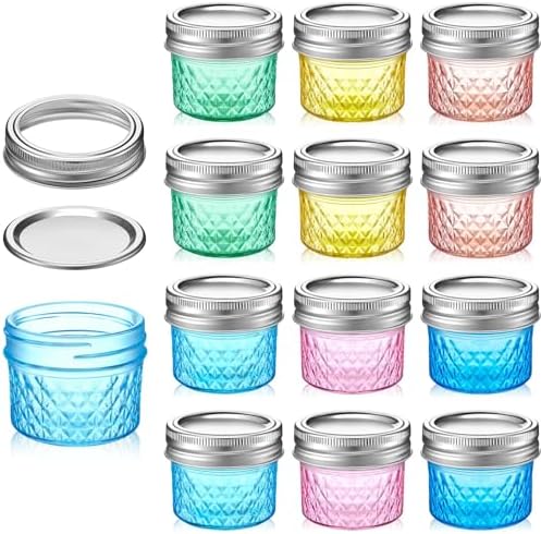 12PCS Multicolor Mason Jars for Cooking Crafting