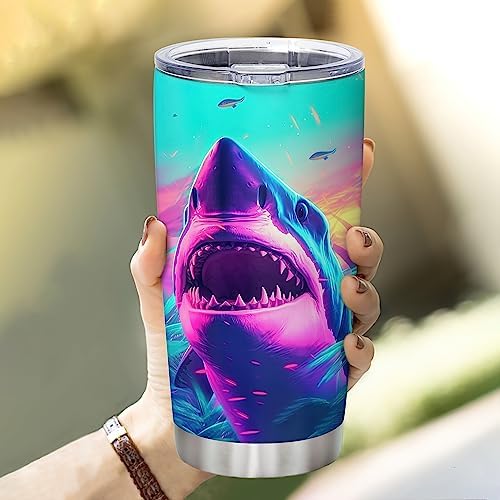 Stainless Steel Tumbler Shark Lover Gift for Women Girls Kids