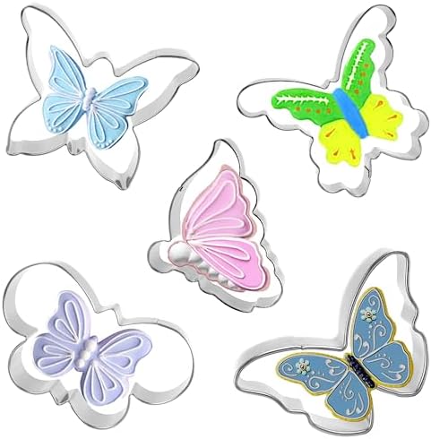 Cute Butterfly Cookie Cutters 5Pcs - Baking Party Supplies
