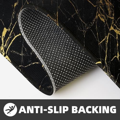 Luxury Gold-Black Kitchen Mat Set