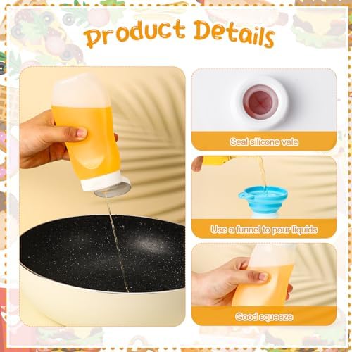 6-Pack 11 oz Condiment Squeeze Bottles