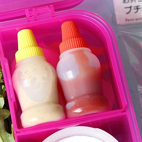 4-Piece Red Yellow Mini Ketchup Bottles