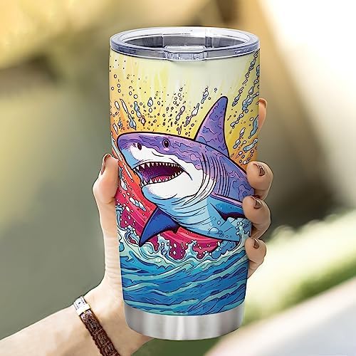 Hyturtle Shark Lover Gift Tumbler for Women