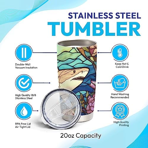 Your Exclusive SharkLovers Stainless Steel Tumbler 20 oz With Lid