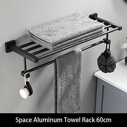 Bath Towel Rack Wall-Mounted Aluminum Shelf 60Cm