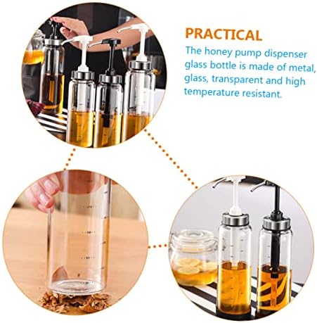 BESTOYARD 500ml Honey Dispenser Glass Jar with Metal Lid