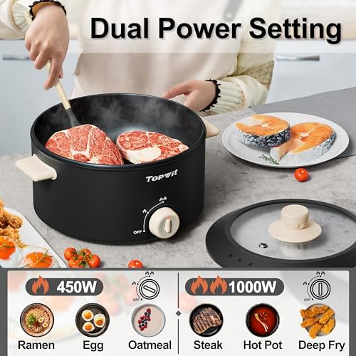 TopWit Dual-Power Electric Hot Pot for Large Gatherings
