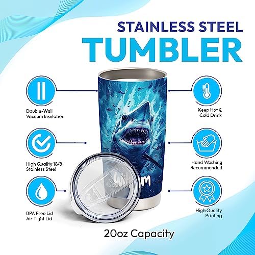 Personalized Shark Lovers Stainless Steel Tumbler 20 oz