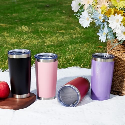 MEWAY 20oz Tumbler 8 Pack Double Wall Vacuum Insulated Travel Mug Set