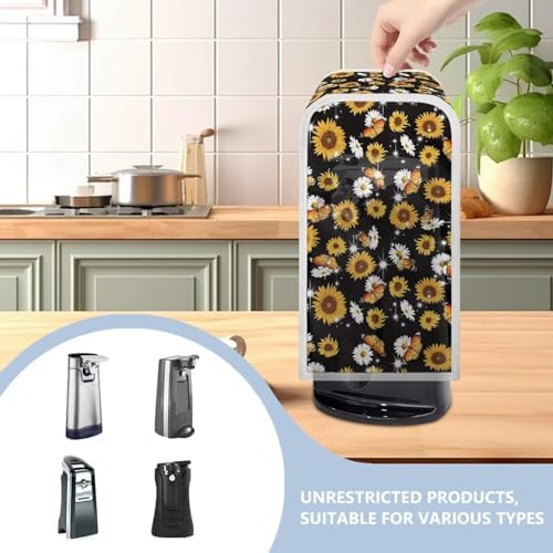 Butterflies Electric Can Opener Cover Up Water Resistant Lightweight Sunflowers Print