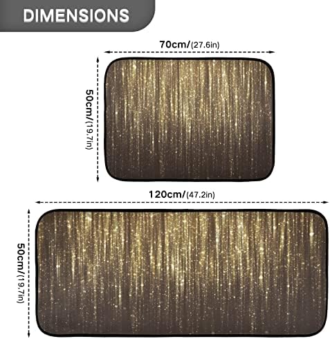 Exnundod Gold Bright Bling Kitchen Rug Mats