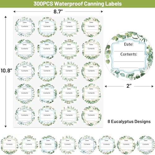 Eco-Friendly 300-Count Water-Resistant Canning Labels