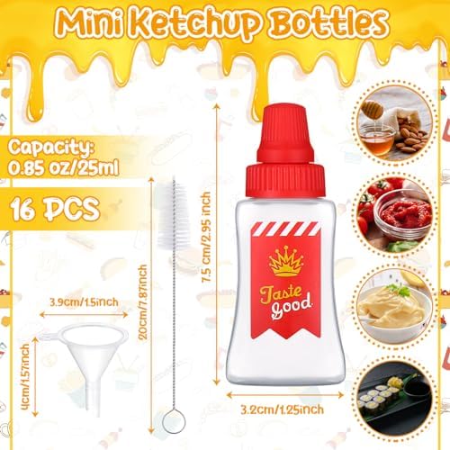 Hoemwarm 16 Mini Ketchup Bottles