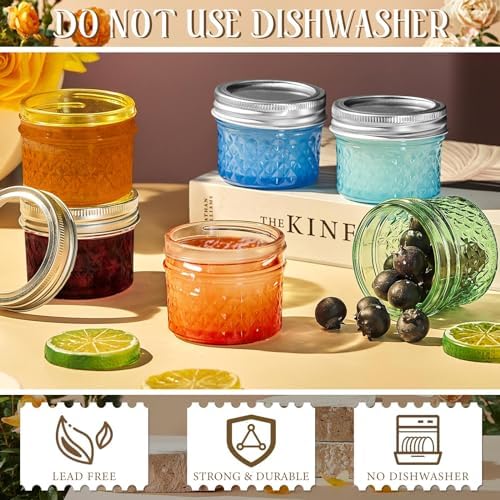 12PCS Multicolor Mason Jars for Cooking Crafting