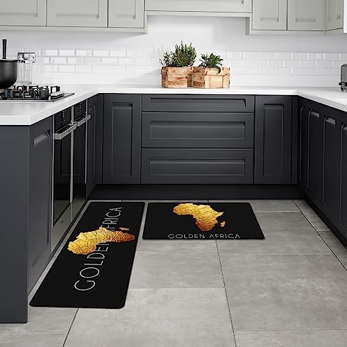 Libaoge Golden Africa Modern Kitchen Mat Set