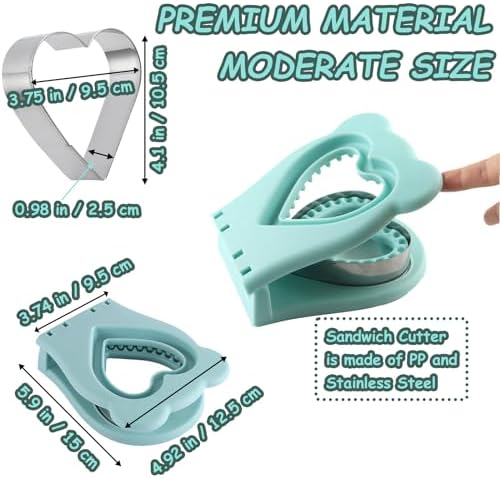 Heart-shaped Sandwich Cutter and Sealer with Crustless Design