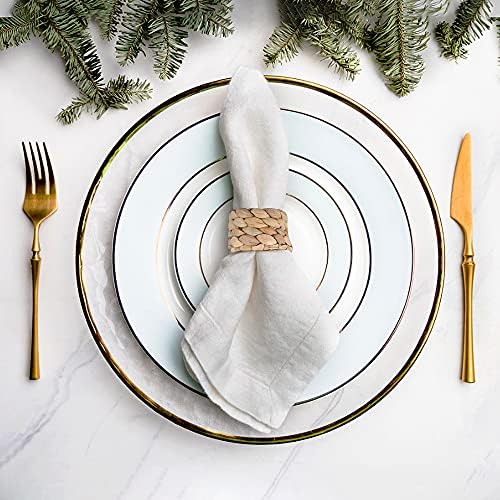 Worldity Napkin Rings Set of 8 Farmhouse Style