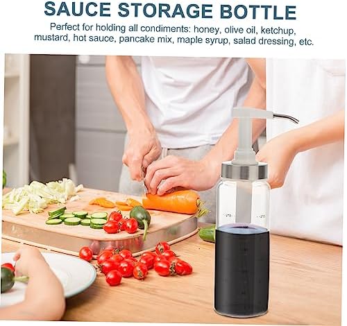 Zerodeko 300ml Squeeze Dispenser Durable Glass for Kitchen Use