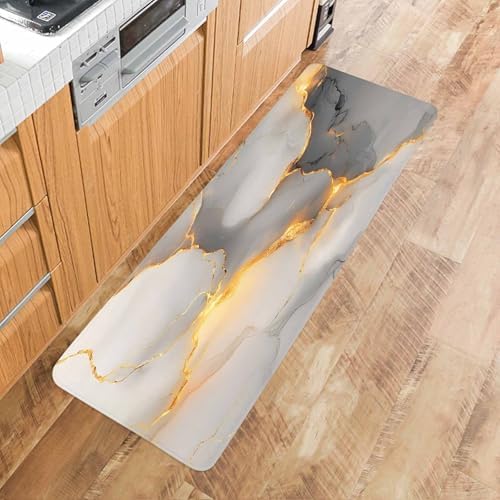 Abstract Gradient Marble Kitchen Rugs and Mats Set