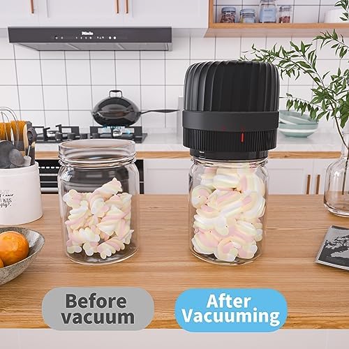 GITOO Electric Mason Jar Vacuum Sealer Kit with 1300mAh Batterywide regular mouths covered
