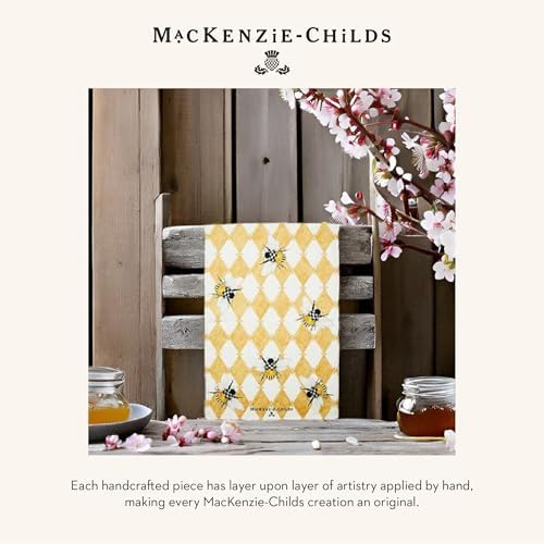 Mackenzie-Childs Honeycomb Cotton Dish Towel with Bees