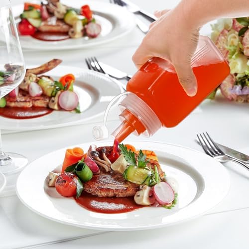 Set of 12 Squeeze Condiment Bottles 12 oz Wide Mouth