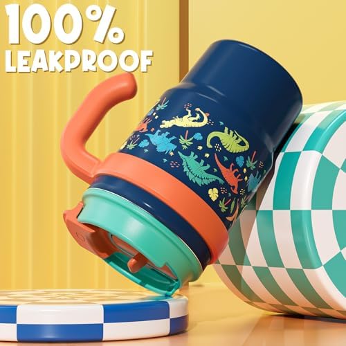 Fimibuke Kids Insulated Straw Tumbler - 16oz Leak-Proof Toddler Water Bottle